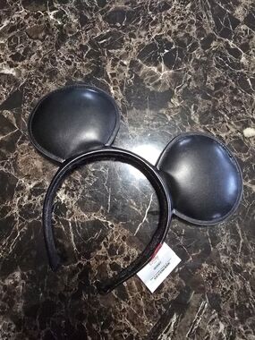 Disney Black Headband with Red Mickey Script